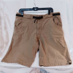 Large PrAna Breathe Cargo Shorts Mens Belted Hiking Outdoors